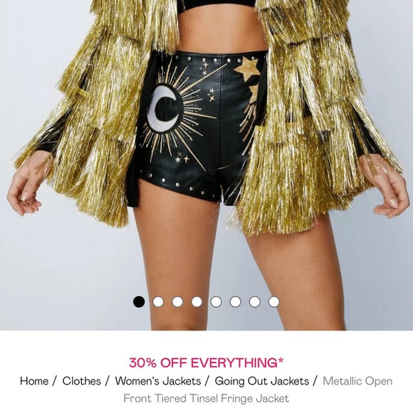Nasty gal fringe jacket and shorts set size 0 - Picture 5 of 6
